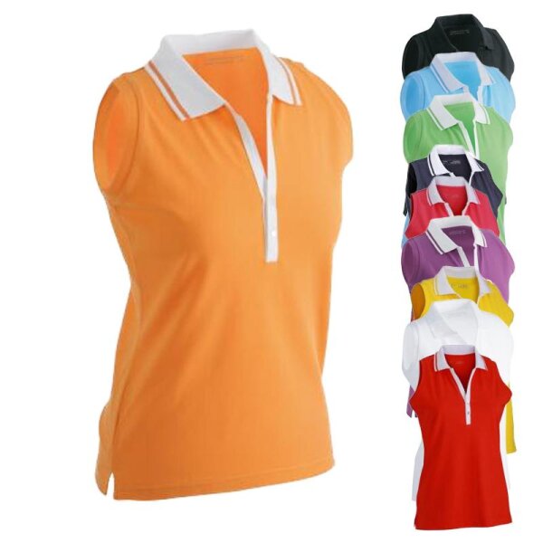 Elastic Poloshirt ohne Ärmel | James & Nicholson