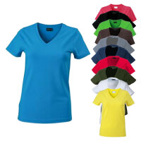 Tailliertes Damen T-Shirt mit V-Ausschnitt | James &...