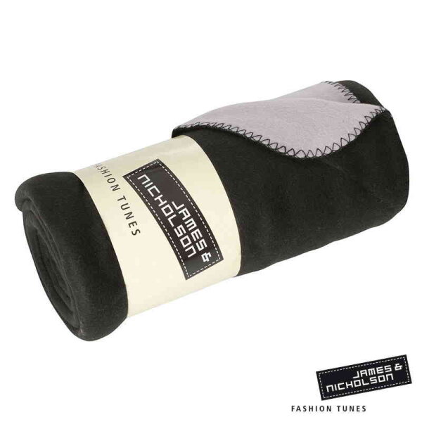 Fleece Decke | James & Nicholson schwarz/silber
