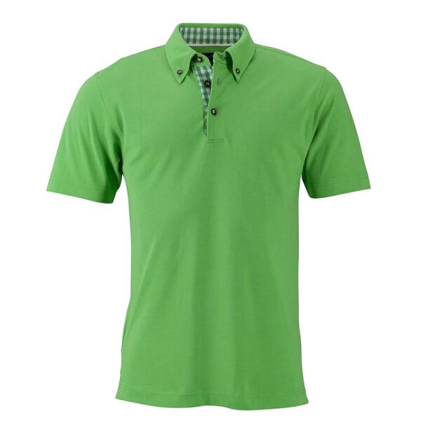 Klassisches Poloshirt im Trachtenlook | James & Nicholson limone/limone/weiß S