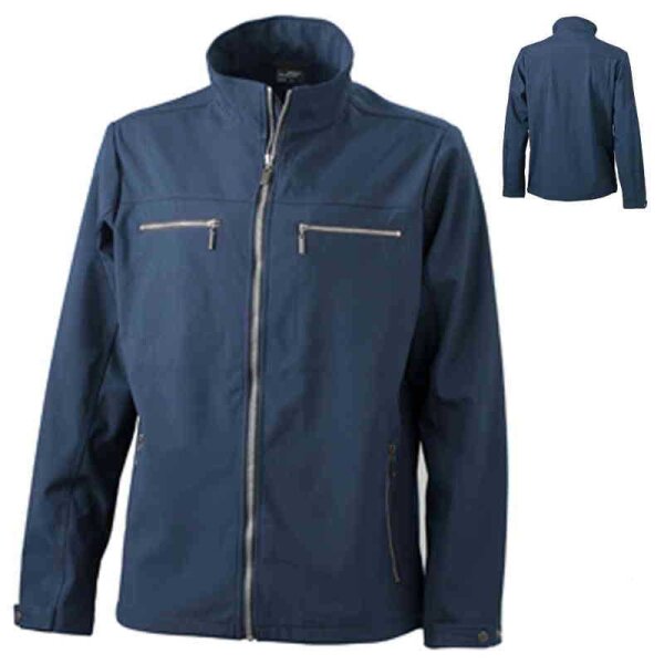 Trendige Herren Softshelljacke | James & Nicholson navy M