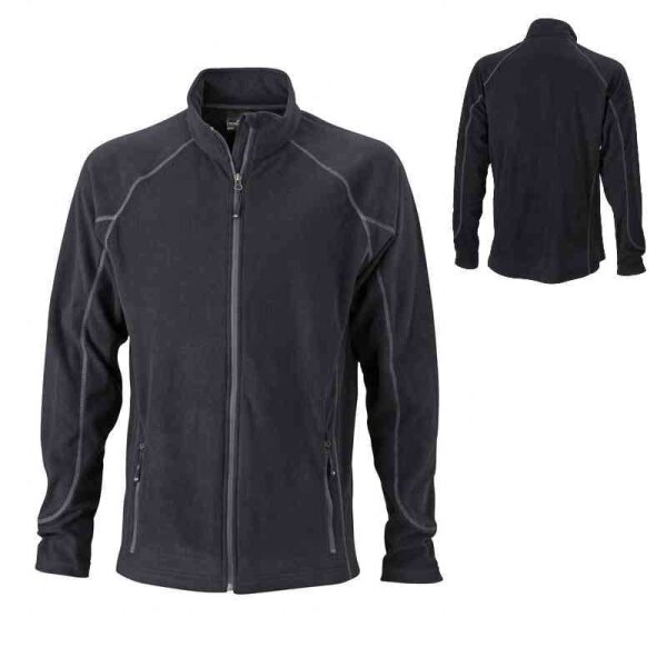 Leichte Outdoor Fleecejacke | James & Nicholson schwarz-M