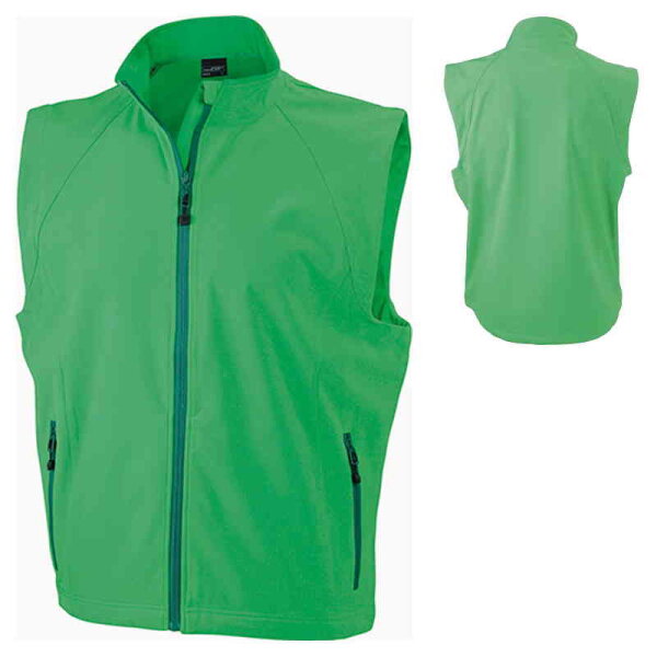 Herren Softshellweste | James & Nicholson grün XL