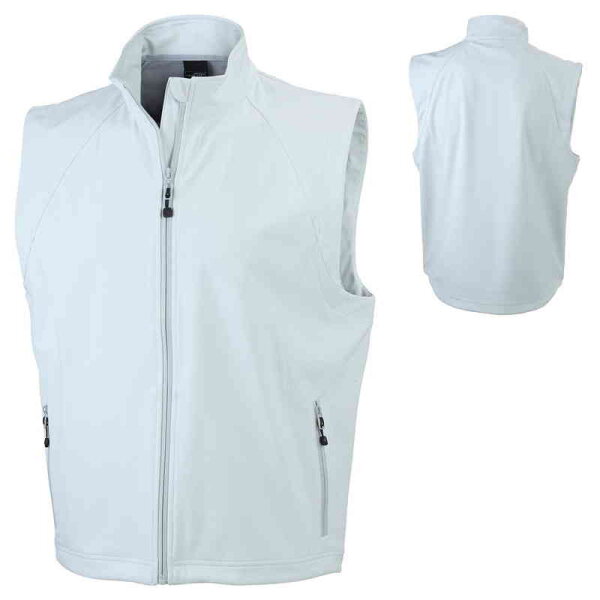 Herren Softshellweste | James & Nicholson weiß XXL