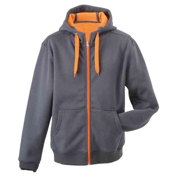 Sportiver Herren Hoodie | James & Nicholson carbon/orange-XXL
