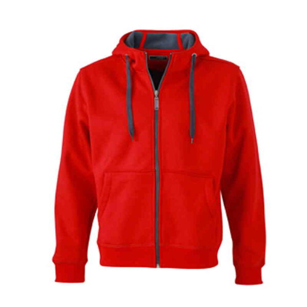 Sportiver Herren Hoodie | James & Nicholson rot/carbon-S