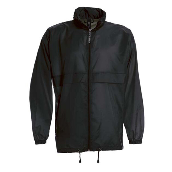Damen und Herren Regenjacke | B&C schwarz L