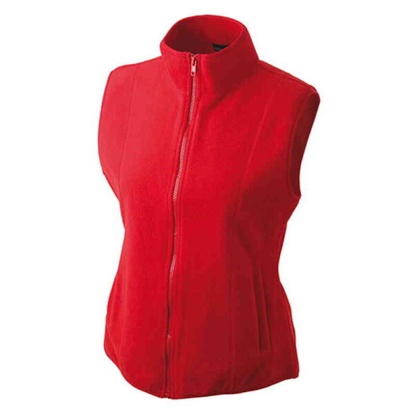 Leichte Damen Fleeceweste | James & Nicholson rot-S