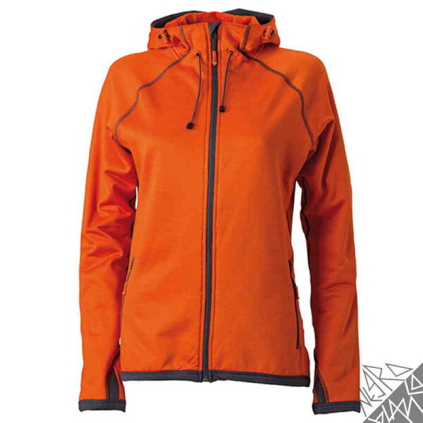 Damen Fleece Hoodie | James & Nicholson orange/carbon S