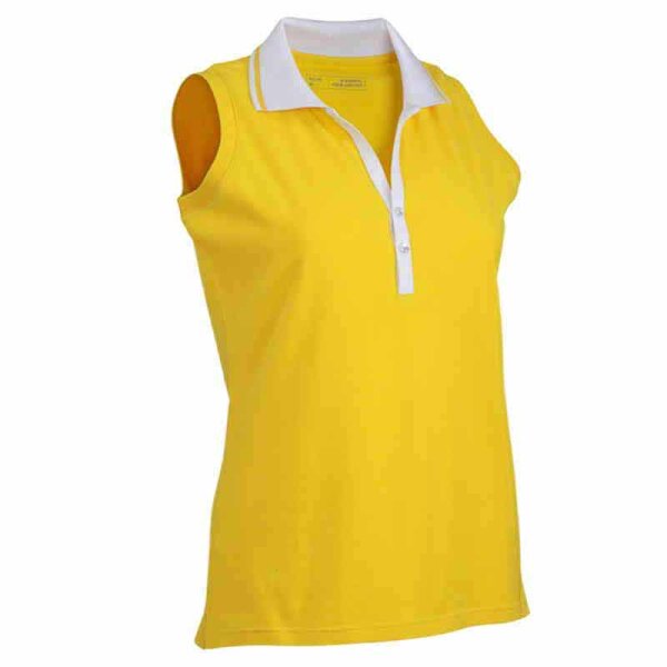 Elastic Poloshirt ohne Ärmel | James & Nicholson gelb XXL