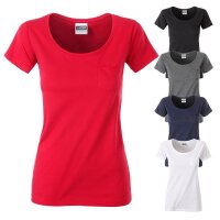 Damen Bio T-Shirt mit Brusttasche | James & Nicholson