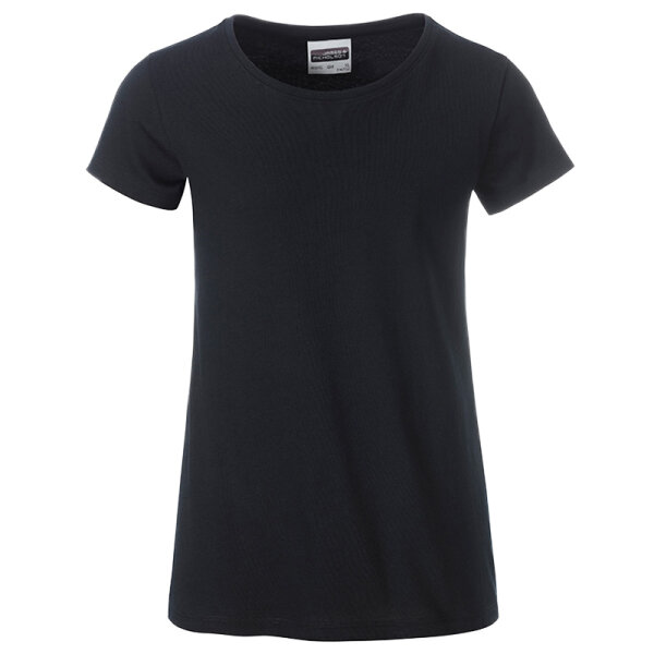 Kinder T-Shirt für Mädchen | James & Nicholson black-158/164 (XXL)