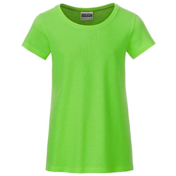 Kinder T-Shirt für Mädchen | James & Nicholson lime-green-98/104 (XS)
