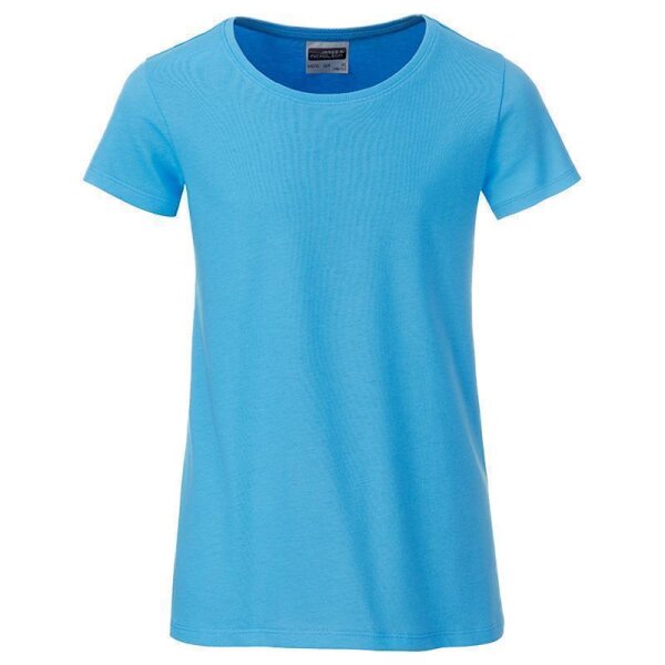 Kinder T-Shirt für Mädchen | James & Nicholson sky-blue-134/140 (L)