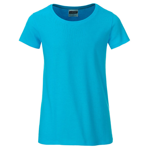 Kinder T-Shirt für Mädchen | James & Nicholson turquoise-122/128 (M)