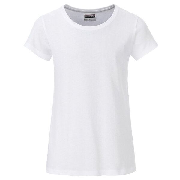 Kinder T-Shirt für Mädchen | James & Nicholson white-158/164 (XXL)