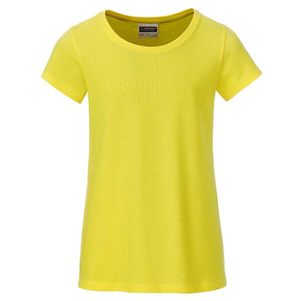 Kinder T-Shirt für Mädchen | James & Nicholson yellow-134/140 (L)
