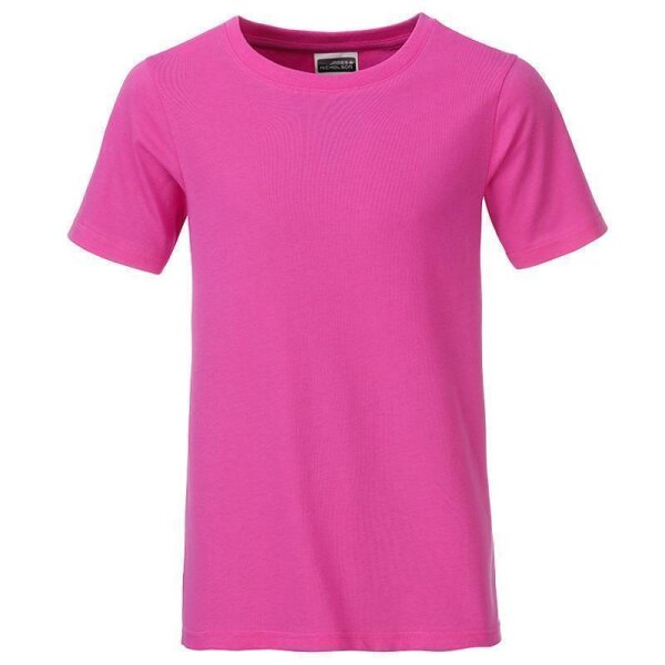 Kinder T-Shirt für Jungen | James & Nicholson pink-122/128 (M)