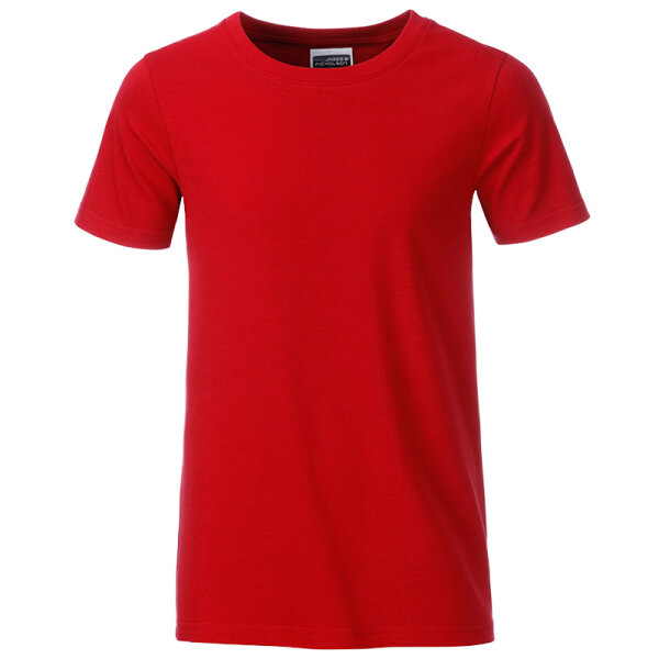 Kinder T-Shirt für Jungen | James & Nicholson red-122/128 (M)